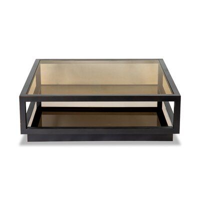 Square glass coffee table