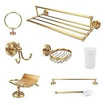 Golden Shelves, Mounted Towel Rack, Hand Towel Rack, Wall Mounted Towel Rack, Copper Bathroom, Bathroom Storage Racks, Park Slope, Bathroom Hardware Set, Gold Bathroom