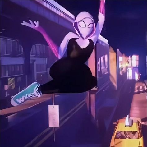 Gwen Across The Spiderverse, Spier Man, Gwen Stacy Comic, Spider Woman Oc, Spider Man Spider Verse, Spider Gwen Art, Spiderman And Spider Gwen, Spiderman Atsv, Spiderman Into The Spider Verse