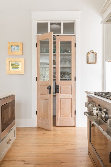 Wide Pantry Door Ideas, Double Pantry Door Ideas, Wood Pantry Door, Laundry Pantry, Transom Window, Pantry Doors, Transom Windows, Pantry Door, Interior Trim