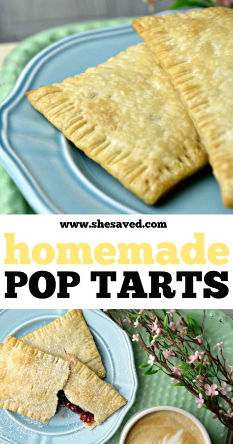 Easy Homemade Pop Tarts Pop Tart Recipe, Strawberry Pop Tarts, Egg Quiche, Homemade Pop Tarts, Strawberry Pop, Poptart Recipe, Pancake And Waffle, Autumn Dessert, Strawberry Pop Tart