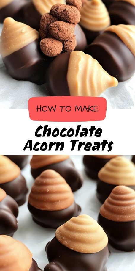 Chocolate Acorn Treats: Easy and Adorable Fall Snacks Create delightful chocolate acorns perfect for fall gatherings in just 10 minutes! These sweet treats use Hershey's Kisses and mini Nilla wafers for a simple, fun dessert everyone will enjoy. Acorn Treats, Chocolate Acorns, Dessert Breads, Fun Dessert, Easy Thanksgiving Recipes, Nilla Wafers, Hershey's Kisses, Fall Snacks, Vanilla Wafers