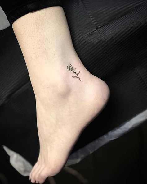 Small Rose Tattoo Ankle, Rose Ankle Tattoos For Women, Tiny Ankle Tattoos For Women, Ankle Tattoo Rose, Tattoo On Ankle For Women, Ankel Tattoos Tiny, Ankle Tattoos For Women Classy, Rose Tattoo Ankle, Timeless Tattoos For Women