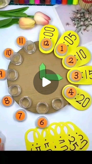 Clock Activity For Preschool, Clock Making Ideas Kids, Clock Activities For Kids, Diy Clock For Kids, Clock Crafts For Kids, Clock Games, Make A Clock, Baby Montessori, Classroom Centers