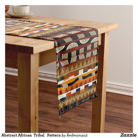 African Table, Afro Bohemian, Urban Style Design, Native Decor, Short Table Runner, African Inspired Decor, African Chic, Short Table, Primitive Homes