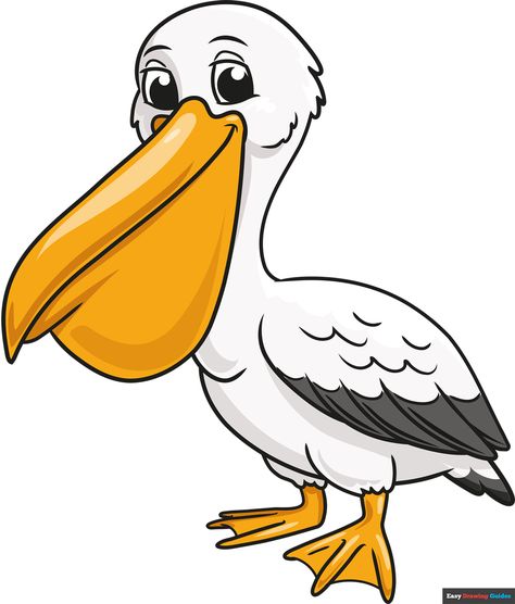 Pelican Clipart, Cartoon Pelican, Pelican Drawing, Pelican Art, Inkscape Tutorials, Cartoon Drawings Of Animals, Coloring Tutorial, Drawing Tutorial Easy, Paint And Sip