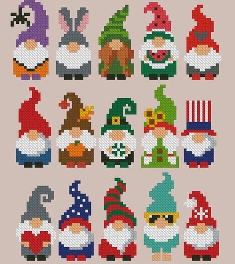 Abc Charts, Anime Cross Stitch, Christmas Perler Beads, Canvas Ornaments, Holiday Gnomes, Easy Perler Beads Ideas, Bow Tattoo, Hama Beads Design, Xmas Cross Stitch