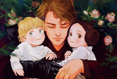 Anakin And Leia, Star Wars Meme, Anakin Vader, Anakin And Padme, Star Wars Anakin, Star Wars Love, Star Wars Drawings, Star Wars Comics, Star Wars Artwork