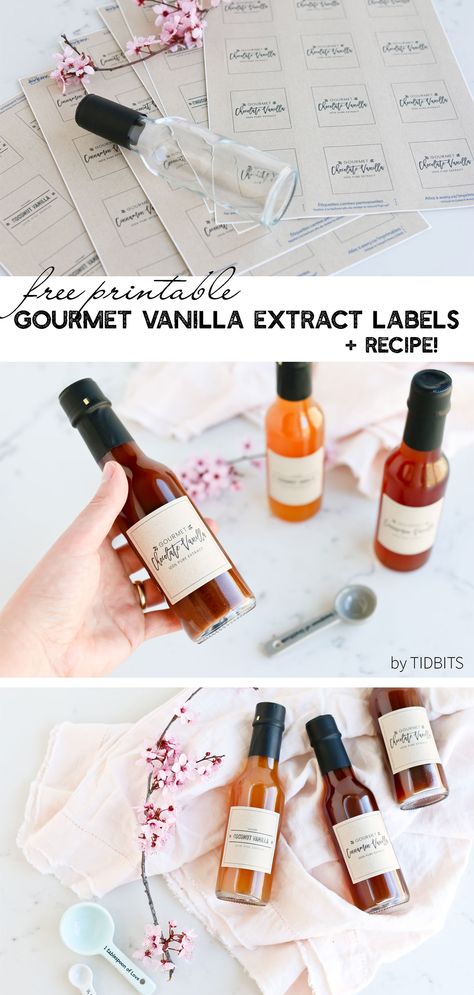 FREE .99 my friends! Grab these beautiful Gourmet Vanilla Extract Labels, and the Instant Pot Vanilla Extract recipe to go with it! #camitidbits #extractlabels #vanillaextract #vanillalabels #purevanilla #extract #vanilla #avery #printables Instant Pot Vanilla Extract, Instant Pot Vanilla, Vanilla Extract Labels, Make Vanilla Extract, Vanilla Extract Recipe, Labels Printables Free, Healthy Homemade Recipes, Pantry Labels, Free Labels