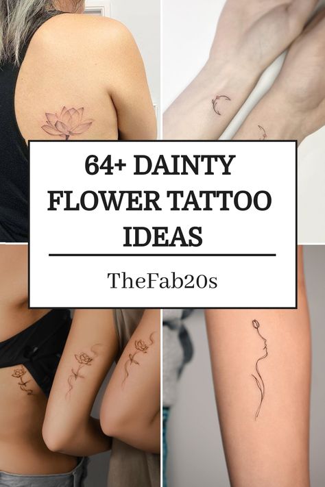 Explore over 64+ dainty flower tattoos to inspire your next ink adventure! Discover delicate designs, from minimalist to watercolor styles, perfect for expressing your unique personality through subtle yet stunning body art. Find your ideal tattoo today! Daisy With Vines Tattoo, Single Needle Tattoo Flower, Lantana Tattoo Flower, Fine Line Flower Tattoo With Stem Writing, Sept Flowers Tattoo, Daisy And Aster Tattoo, Letter Flower Tattoo, Lady With Flowers Tattoo, Tattoo Ideas Female Meaningful Flowers