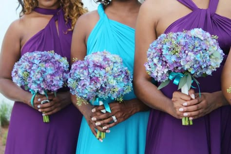 Purple And Teal Wedding Dresses Bridesmaid, Purple And Turquoise Bridesmaid Dresses, Purple And Turquoise Wedding Ideas Bridesmaid Dresses, Turquoise And Purple Wedding Theme, Plum And Turquoise Wedding, Teal And Purple Bridesmaid Dresses, Blue And Purple Beach Wedding, Purple And Turquoise Wedding Ideas, Turquoise And Purple Wedding