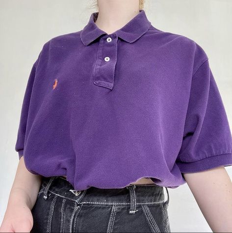 Vintage Polos, Purple Ralph Lauren, Purple Polo Shirt, Reworked Vintage, Ralph Lauren Polo Shirt, Ralph Lauren Logo, Vintage Ralph Lauren, Ralph Lauren Polo Shirts, Vintage Polo