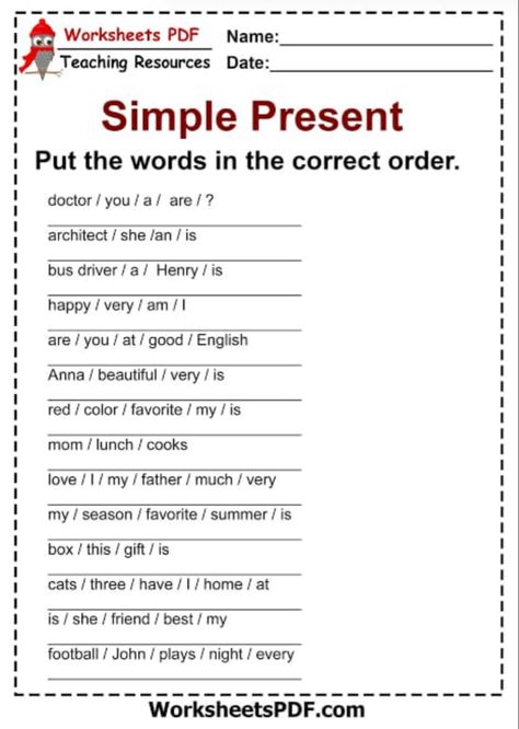 Present Simple Tense Worksheet, Present Tense Worksheets, Simple Present Tense Worksheets, 4th Grade Reading Worksheets, Tense Worksheet, Present Simple Tense, Phonics Reading Passages, Event Planning Worksheet, 5th Grade Worksheets