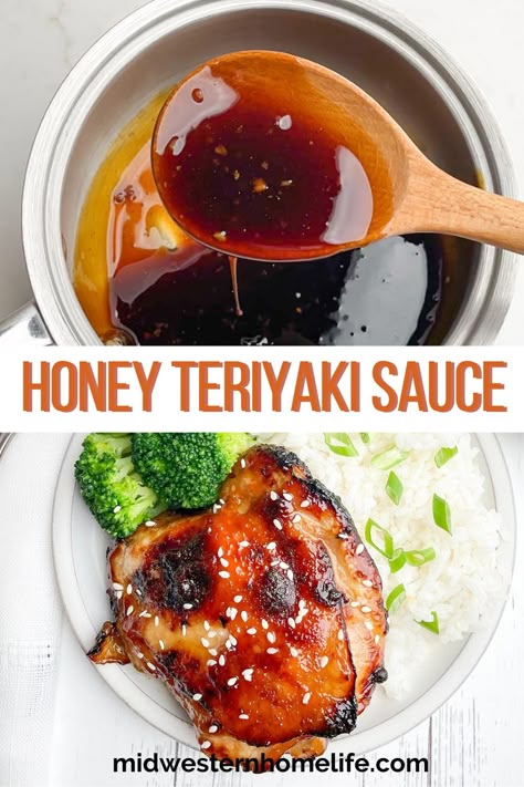 Honey Teriyaki Chicken Wings, Teriyaki Sauce For Wings, Sweet Teriyaki Sauce Recipe, Teryikie Sauce, Dipping Sauce For Wings, Teriyaki Chicken Sauce, Honey Teriyaki Sauce, Terriyaki Sauce, Honey Sauce For Chicken