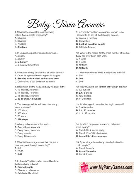 Free Printable Baby Trivia Game Answer Sheet Baby Shower Questions, Baby Jeopardy, Baby Trivia Game, Baby Shower Quiz, Baby Trivia, Free Baby Shower Games, Boy Baby Shower Games, Disney Baby Shower, Answer Sheet