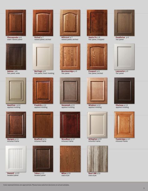 An overview of the door styles, wood species and finish options available with Showplace Renew cabinet refacing. Cabinet Faces Styles Door, Showplace Kitchen Cabinets, Kitchen Cabinet Colors Combinations Modern, Cabinet Door Styles Modern, Cabinet Faces Styles, Kitchen Cabinets Doors Styles, Kitchen Door Design, Cabinet Door Styles Kitchen, Showplace Cabinets