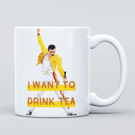 Christmas Congratulations, Drink Tea, Funny Coffee Mug, Very Funny Pictures, Unique Coffee, Funny Coffee, Funny Coffee Mugs, Gift For Birthday, Freddie Mercury