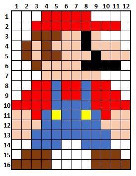 Super Mario Pixel Art, Mario Blanket, Pixel Art Mario, C2c Crochet Blanket, Easy Pixel Art, Pixel Art Grid, Diy Perler Beads, Minecraft Pixel Art, Iron Beads