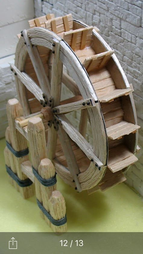 Rueda Windmill Woodworking Plans, Free To Use Images, Fairy Garden Houses, Water Wheel, Fairy Garden Diy, Miniature Houses, Homecoming Proposal Ideas, Wood Toys, Fairy House