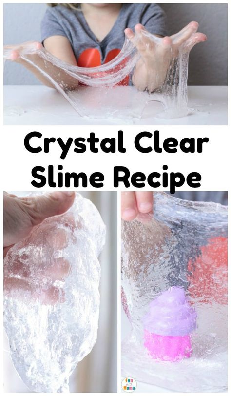 Learn how to make clear slime with this easy clear slime recipe Clear Slime Recipe, Ways To Make Slime, Slime Easy, White Slime, Clear Glue Slime, Slime Ingredients, Craft Recipes, Slime No Glue, Easy Slime Recipe