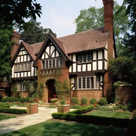 German Exterior House, German Style House Exterior, German Home Exterior, Windenburg Aesthetic, German House Exterior, English Homes Exterior, Tudor Style Home Exterior, English Tudor House Exterior, Tudor Revival House Exterior