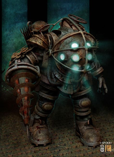 Big Daddy Bioshock Fanart, Bioshock Aesthetic, Bioshock Artwork, Bioshock 1, Bioshock Rapture, Bioshock Game, Bioshock Art, Bioshock Series, Bioshock Infinite