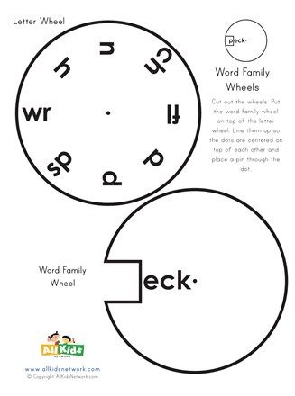 Cut out and construct the word wheel to reveal all the -eck words. Literacy Night Activities, Word Wheel, Phonics Chart, Cvc Word Activities, Spin The Wheel, Phonics Sounds, Blend Words, English Phonics, Phonics Games