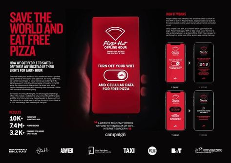 pizza hut, earth hour, digital campaign, creative ads, digital, Pizza Presentation Board Design, Advertising Awards, Clever Advertising, Earth Hour, Digital Campaign, Concept Board, Pizza Hut, Save The World, Digital Advertising