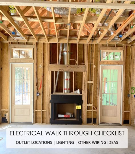 Electrical Outlet Placement New Home, Electrical Walkthrough For New Build, Electrical Ideas For New House, Ideas For New House, Wiring Outlets, Electrical Ideas, Outlet Placement, House Rehab, Floor Outlets