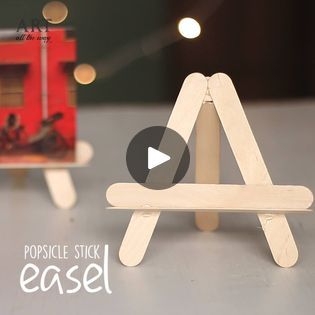 Popsicle Stick Easel | DIY: Popsicle Stick Easel 
Watch more: http://21frames.in/artalltheway
Follow us on Instagram: https://www.instagram.com/ventunoart
Subscribe Youtube:... | By Art All The WayFacebook Popsicle Stick Picture Frame Diy, Popsicle Frame Diy, Canvas Holder Stand Diy, Popsicle Stick Easel, Popsicle Easel, Easel Diy, Popsicle Stick Picture Frame, Diy Easel, How To Make Photo