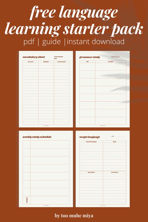 #Language_Learning_Journal_Ideas #Language_Learning_Template #Study_Planner_Free #Vocabulary_Journal Language Learning Journal Ideas, Language Learning Template, Student Planner Aesthetic, Medical Student Planner, Business Notion Template, Notion Template For Work, Notion Student Planner, Student Planner Template, Work Notion