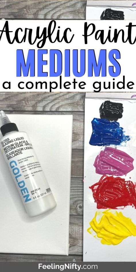 Acrylic Mediums: A Complete Guide For Best Results In Your Art Process Squeegee Painting, Acrylic Gel Medium, Learn Acrylic Painting, Acrylic Paint Mediums, Painted Things, Paint Mediums, Acrylic Medium, Matte Gel, Acrylic Painting Diy