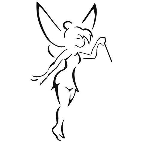 Black Tinkerbell, Tinkerbell Drawing, Tinkerbell Tattoo, Tinker Bell Tattoo, Peter Pan Tinkerbell, Peter Pan And Tinkerbell, Disney Tattoos, Tattoo Stencils, Custom Vinyl