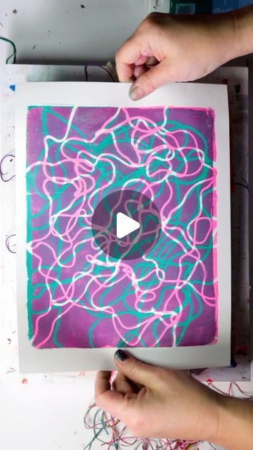 Josie Lewis on Instagram: "Gel plate, embroidery thread, acrylic paint, cheap paper = endless fun! There are so many combinations and artsy directions you can go with gel printing. 🤪 Have you tried it? Love it? Hate it? Tell me 🔽

If you want my full supply sheet with buying links and project ideas, comment “gel yeah” and the bots will send you the link 🤖😍

#josielewis #artist #printmaking #monoprint #gelplate #gelpress #gelliprint #gelliprint #acrylicpainting #abstract" Thread Painting On Paper, Monoprint Art, Gel Printing, Gel Plate, Paper Mask, Thread Painting, Printed Plates, Monoprint, Have You Tried