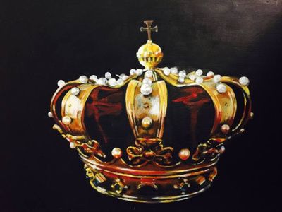 Crown Painting, Shiny Objects, Realism Painting, Expressionism Painting, Realism Art, Tiaras And Crowns, Still Life Painting, Art Oil, Realism