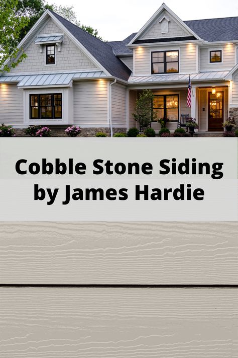 Neutral Siding Colors Exterior, Board And Batten Siding With Shakes, James Hardie Exterior, Shingles And Siding Combinations, Hardie Plank Siding Exterior, Plygem Siding Color Schemes, Magnolia Hardie Siding, Hardy Board Siding Ideas, Beige Vinyl Siding