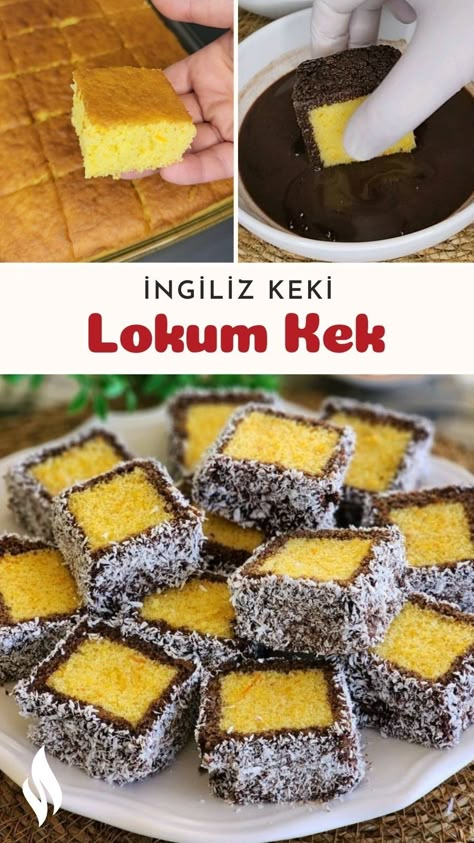 Lokum Kek (İngiliz Keki) - Nefis Yemek Tarifleri - #11595815 Chess Cake, Yummy Cookies, Rice Krispie Treat, Cake Desserts, Vanilla Cake, Health Food, Breakfast Brunch, Food And Drink, Amigurumi