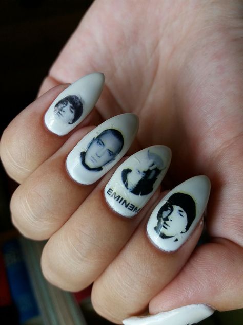 Eminem Nails Slim Shady, Eminem Nails, Characters Nail Art, Eminem Memes, Eminem Lyrics, The Slim Shady, The Eminem Show, Eminem Quotes, Eminem Rap