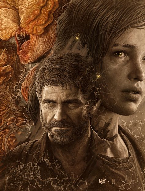 Gaming Journal, Joel And Ellie, Cover Illustration, Keys Art, Horror Film, Last Of Us, Horror Films, Paint By Number, Back Cover