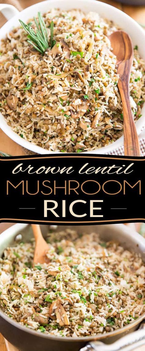 Heart Healthy Recipes Dinner, Lentil Side Dish, Lentil Dishes, Mushroom Rice, Lentils And Rice, Brown Rice Recipes, Need A Change, Rice Side Dishes, Rice Dinner