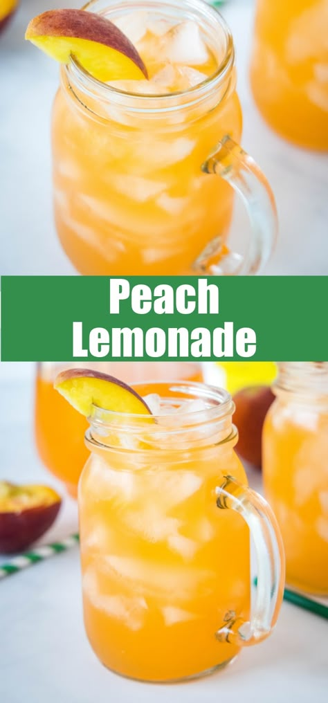 Party Punches, Flavored Lemonade, Facebook Recipes, Specialty Drinks, Peach Lemonade, Drink Recipes Nonalcoholic, Summertime Drinks, Lemonade Drinks, Iced Tea Recipes