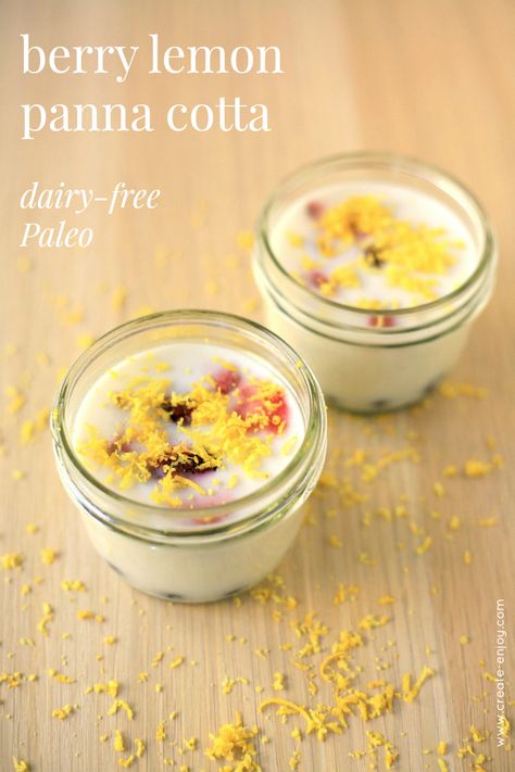 Lemon Panna Cotta, Dairy Free Deserts, Panna Cotta Tart, Tropical Desserts, Panna Cotta Recipe, Milk Dessert, Paleo Recipes Dessert, Coconut Milk Recipes, Paleo Recipe