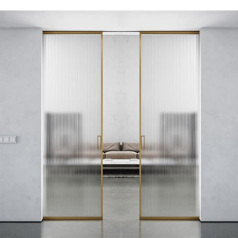 Ripped Glass Door, Glass Pocket Sliding Door, Reeded Glass Bifold Door, Reeded Sliding Door, Interior Glass Sliding Doors, Pocket Glass Door, Frosted Glass Pocket Door, Reeded Glass Sliding Door, Sliding Door Partition Ideas