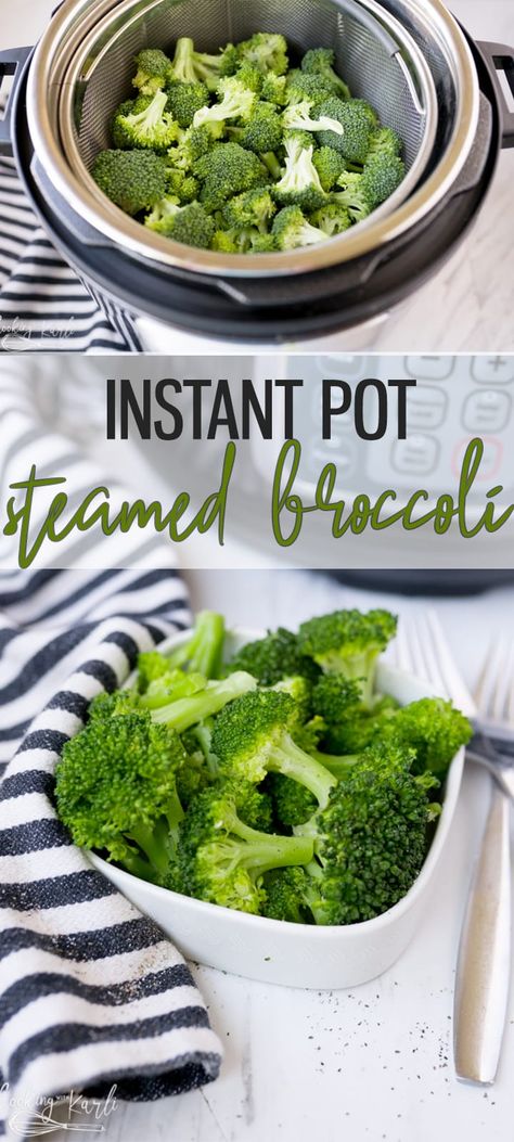 Making Broccoli in your Instant Pot is extremely easy! This post will take you through the process step by step, even beginner Instant Pot users will have no issues achieving perfectly tender steamed broccoli. |Cooking with Karli| #Instantpotbroccoli #broccoli #instantpot #recipe Instant Pot Steamed Broccoli, Broccoli Instant Pot, Steamed Broccoli Recipes, Instant Pot Veggies, Instant Pot Broccoli, Cooking Veggies, Instant Pot Steam, Steamed Vegetables, Steamed Broccoli