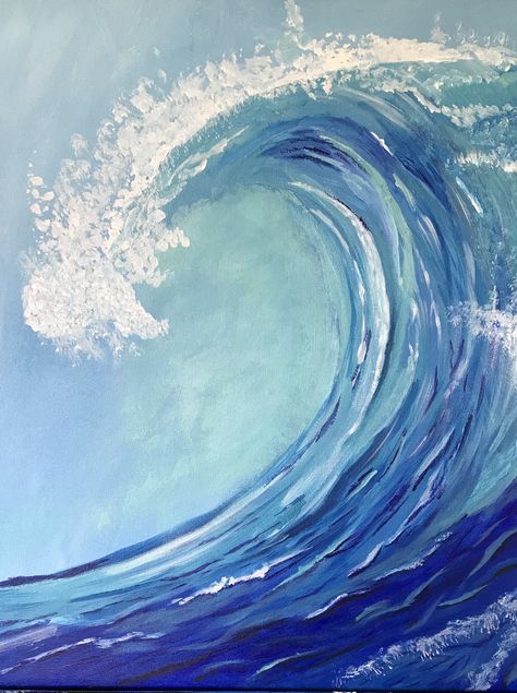 Painting Masterpieces, Wave Art Painting, Mermaid Journal, Beachy Stuff, Mermaid Waves, Beach Art Painting, Beach Things, Art For Beginners, Wave Painting