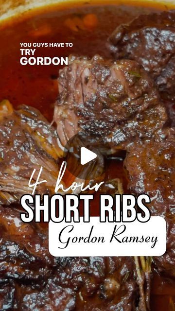 S H E N A N D O A H on Instagram: "4 Hr. Short Ribs | Gordon Ramsay’s Recipe - these SHORT RIBS remind me of an upscale version of the chuck roast my mom used to make. My favorite thing EVER was to make a simple sandwich with the meat the next day. BREAD. MAYO. MEAT. Mmmm 🥰 4-6 Beef Short Ribs 2 Tbsp EVOO 1/2 tsp each / Salt and Pepper 1/4 cup Seasoned Flour 1-2 Tbsp Tomato Paste/Purée 3/4 Bottle Red Wine 4 cups Beef Stock 1 Whole Head Garlic / halved Fresh Thyme sprigs Sautéed Lardons & Mushrooms (optional) Chopped Fresh Parsley Preheat oven to 340F Pat dry short ribs to remove any moisture. Season generously with sea salt and fresh cracked pepper. Lightly coat the short ribs in seasoned flour and set an oven safe, heavy bottomed pot on MED high heat. Add EVOO enough to just bar Gordon Ramsay Short Ribs, What To Do With Beef Short Ribs, Gordon Ramsay Beef Short Ribs, Paula Deen Short Ribs Recipe, Recipes With Short Ribs, Recipe For Beef Short Ribs, Gordon Ramsay Short Ribs Recipe, Bone In Beef Chuck Short Rib Recipes, Pioneer Woman Short Ribs Recipe