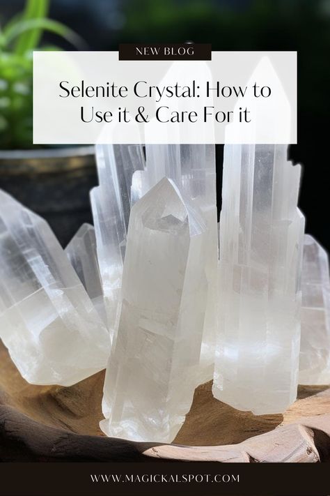 Unlock the serene power of selenite with our guide! Learn how to use and care for this luminous crystal in your witchcraft practice for cleansing, peace, and higher connection. 🌙✨ #SeleniteMagic #CrystalHealing #WitchcraftEssentials How To Cleanse Selenite, Selenite Crystal Meaning, Witchcraft Practice, Selenite Stone, Menthol Crystals, Mojo Bags, Crystal Pendulum, Crystals Healing, Protection Amulet