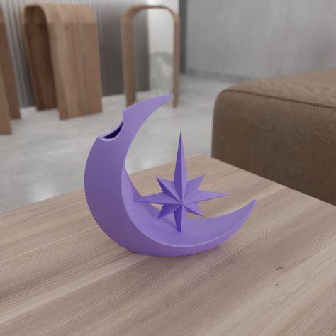 Moon Vase, 3d Moon, Stl File Format, 3d Printer Files, Unique Decoration, Moon Flower, Stl Files, Decoration Idea, Vase Design