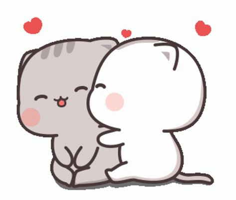 Love Couple GIF - Love Couple Kiss - Discover Cutie Cat-chan, Calin Gif, Hug Gif, Chat Kawaii, Chibi Cat, Cat Couple, Cute Bear Drawings, Cute Kawaii Animals, Cute Cartoon Images