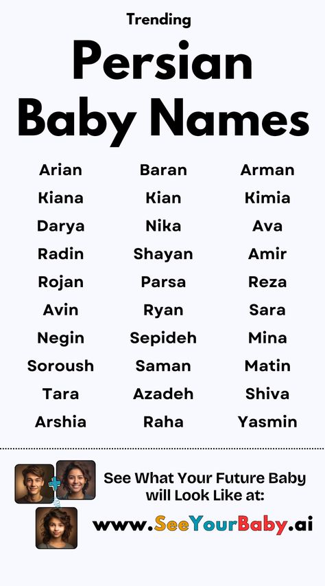 Searching for a unique and beautiful baby name? Discover 50+ trendy Persian names with their meanings. Find the perfect, meaningful name for your little one inspired by rich Persian culture and tradition. Perfect for expectant parents looking for something special! What Your Name, Gender Predictor, Persian Baby Names, Persian Names, Thoughtful Baby Gifts, Meaning Of Your Name, Meaningful Baby Names, Baby Name Generator, Meaningful Names